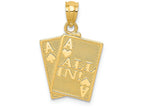 FJC Finejewelers 14k Yellow Gold Ace Of Hearts Ace Of Spade All In! Cards Charm