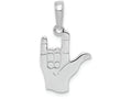FJC Finejewelers 14k White Gold I Love You Hand Sign Language Charm