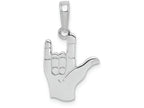 FJC Finejewelers 14k White Gold I Love You Hand Sign Language Charm