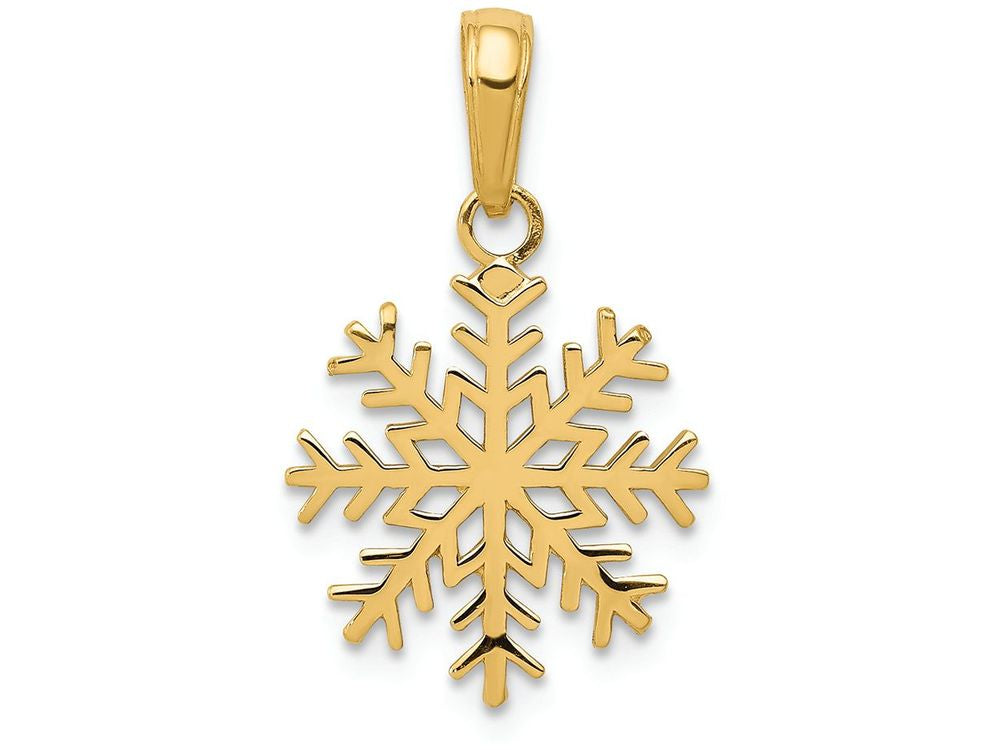 FJC Finejewelers 14k Yellow Gold 3d Snowflake Charm