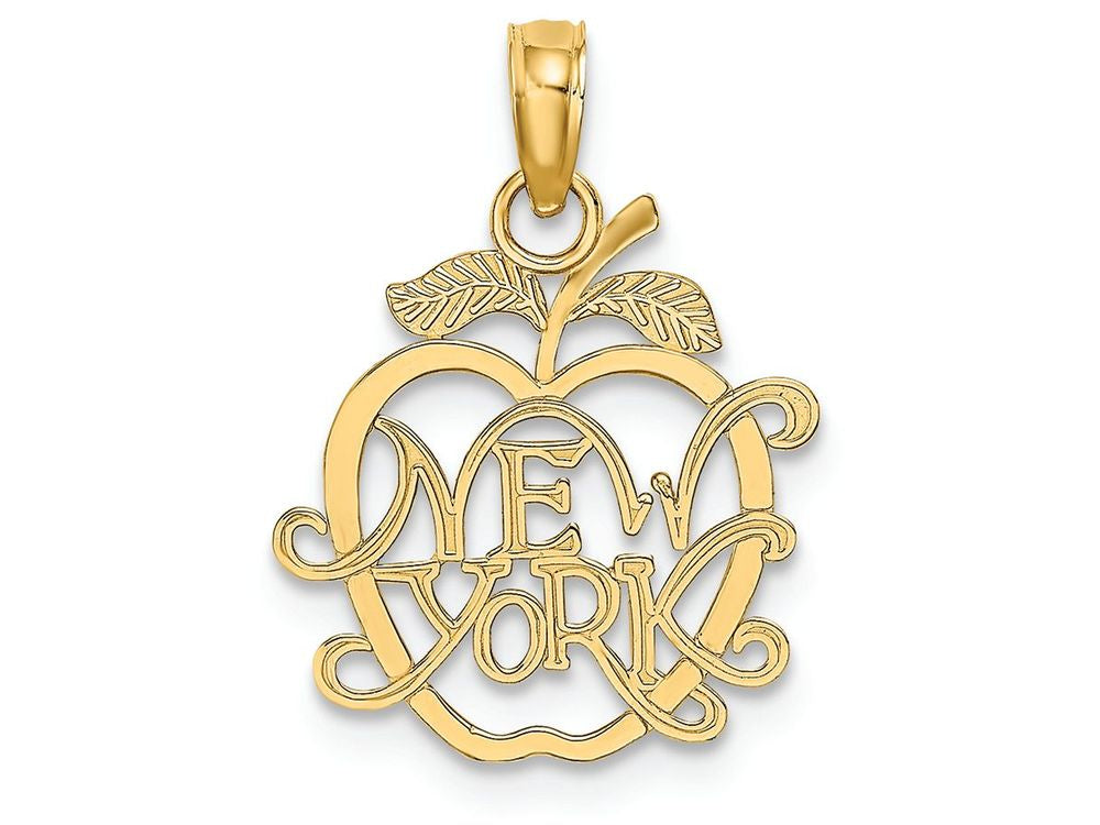 FJC Finejewelers 14k Yellow Gold New York In Apple Cut-out Charm