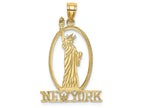 FJC Finejewelers 14k Yellow Gold Cut-out New York with Statue Of Liberty Charm