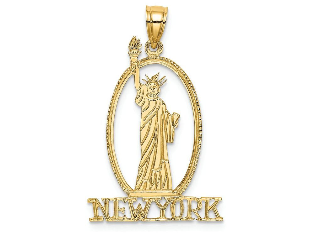 FJC Finejewelers 14k Yellow Gold Cut-out New York with Statue Of Liberty Charm