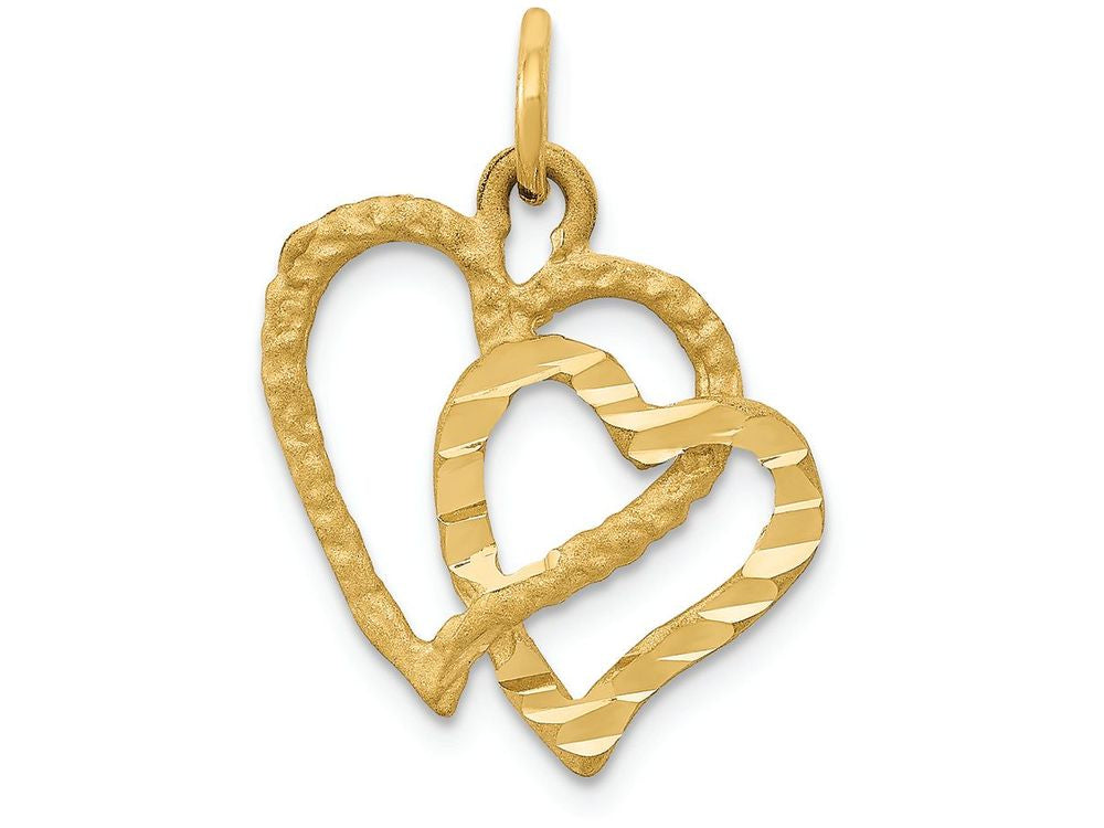 FJC Finejewelers 14k Yellow Gold Double Heart Charm