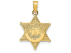 FJC Finejewelers 14k Yellow Gold Deputy Sheriff Badge with Bear Charm