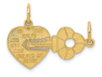 FJC Finejewelers 14k Yellow Gold Heart Key Break Apart Charm