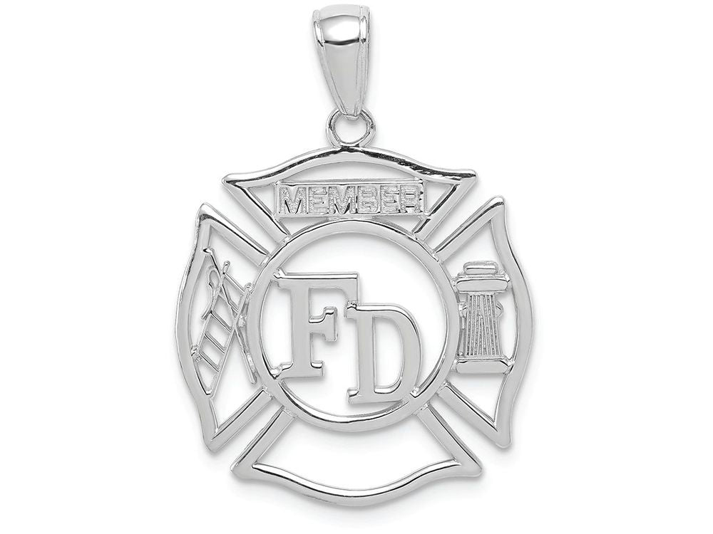 FJC Finejewelers 14k White Gold White Fd Member In Shield Charm