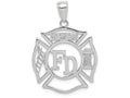 FJC Finejewelers 14k White Gold White Fd Member In Shield Charm