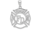 FJC Finejewelers 14k White Gold White Fd Member In Shield Charm