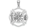FJC Finejewelers 14k White Gold White Fireman Shield Charm