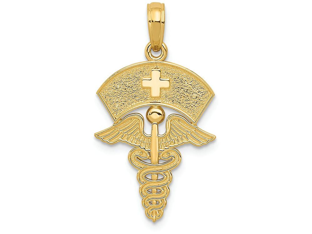 FJC Finejewelers 14k Yellow Gold Caduceus with Nurses Cap Charm