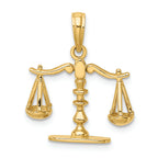 FJC Finejewelers 14k Yellow Gold 3d Moveable Scales Of Justice Charm