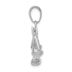 FJC Finejewelers 14k White Gold 3d Scales Of Justice Polish Moveable Charm