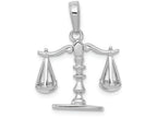 FJC Finejewelers 14k White Gold 3d Scales Of Justice Polish Moveable Charm