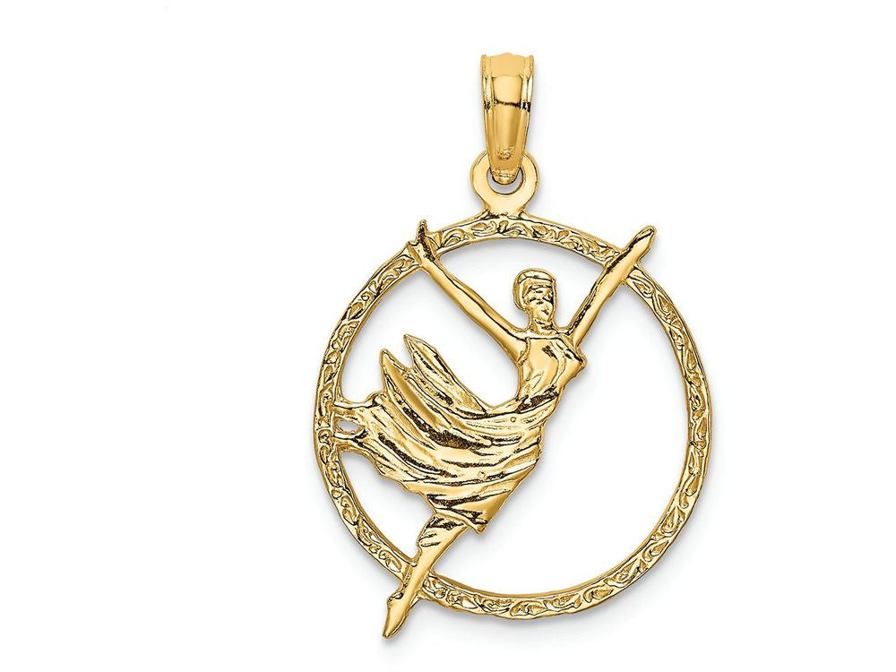 FJC Finejewelers 14k Yellow Gold Dancer In Circle Frame Charm