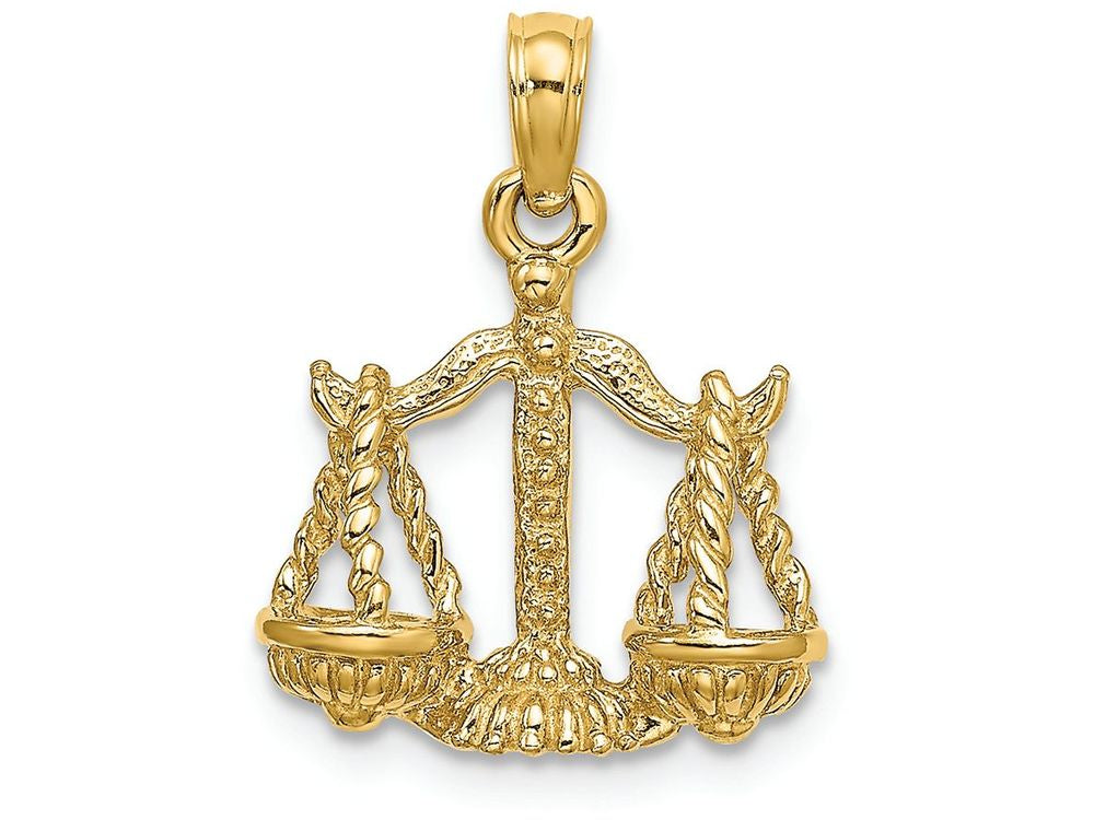 FJC Finejewelers 14k Yellow Gold 3d Libra Zodiac Charm
