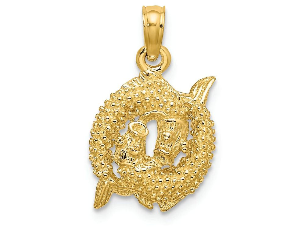 FJC Finejewelers 14k Yellow Gold 3d Pisces Zodiac Charm