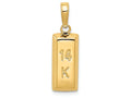 FJC Finejewelers 14k 3d  14k Yellow Gold Bar Charm