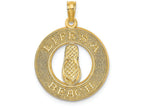 FJC Finejewelers 14k Yellow Gold Life's A Beach On Round Frame with Flip-flop Charm