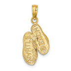 FJC Finejewelers 14k Yellow Gold 3d Myrtle Beach Flip-flops Charm