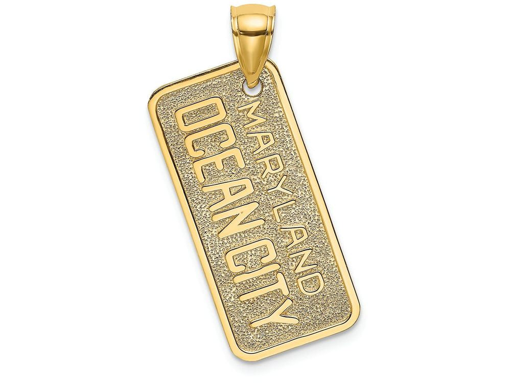 FJC Finejewelers 14k Yellow Gold Maryland  Ocean City License Plate Charm