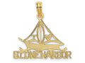 FJC Finejewelers 14k Yellow Gold I Love Stone Harbor Sailboat Charm