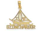 FJC Finejewelers 14k Yellow Gold I Love Stone Harbor Sailboat Charm