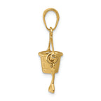 FJC Finejewelers 14k Yellow Gold 3d Beach Bucket with Shovel Charm
