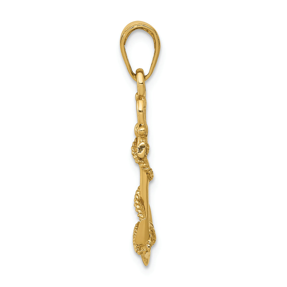 FJC Finejewelers 14k Yellow Gold 3d Anchor with Shackle And Entwined Rope Charm
