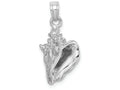 FJC Finejewelers 14k White Gold White 3d Conch Shell Charm