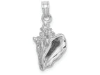 FJC Finejewelers 14k White Gold White 3d Conch Shell Charm