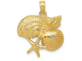 FJC Finejewelers 14k Yellow Gold Four Shell Cluster Charm