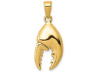 FJC Finejewelers 14k Yellow Gold 3d Moveable Stone Crab Claw Charm