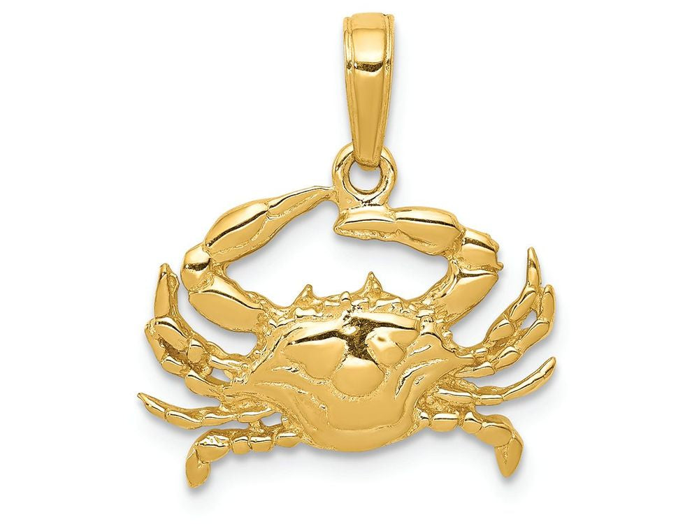 FJC Finejewelers 14k Yellow Gold Blue Crab Charm