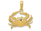 FJC Finejewelers 14k Yellow Gold Blue Crab Charm