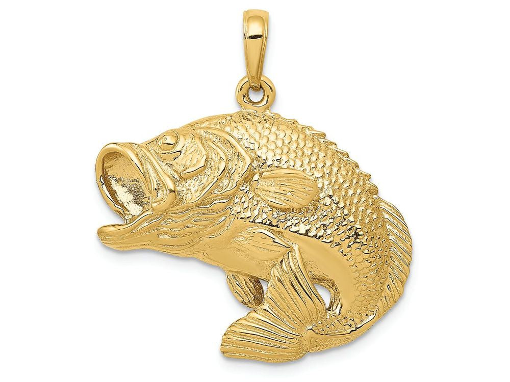 FJC Finejewelers 14k Yellow Gold Bass Fish Jumping Charm