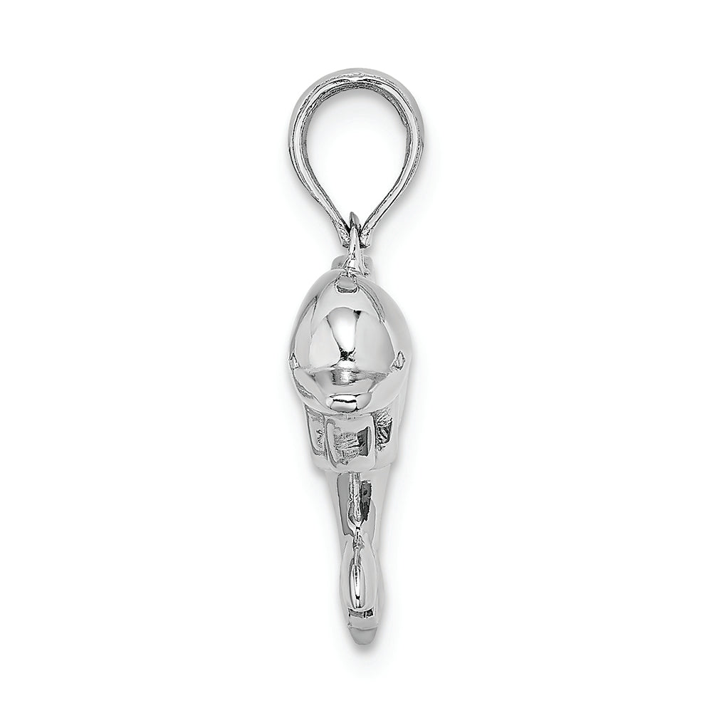 FJC Finejewelers 14k White Gold White 3d Puffed Dolphin Charm