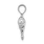 FJC Finejewelers 14k White Gold White 3d Puffed Dolphin Charm