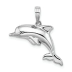 FJC Finejewelers 14k White Gold White 3d Puffed Dolphin Charm