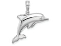FJC Finejewelers 14k White Gold White 3d Puffed Dolphin Charm