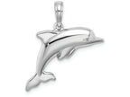 FJC Finejewelers 14k White Gold White 3d Puffed Dolphin Charm