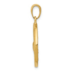 FJC Finejewelers 14k Yellow Gold Whale Tail In Circle with Waves Charm