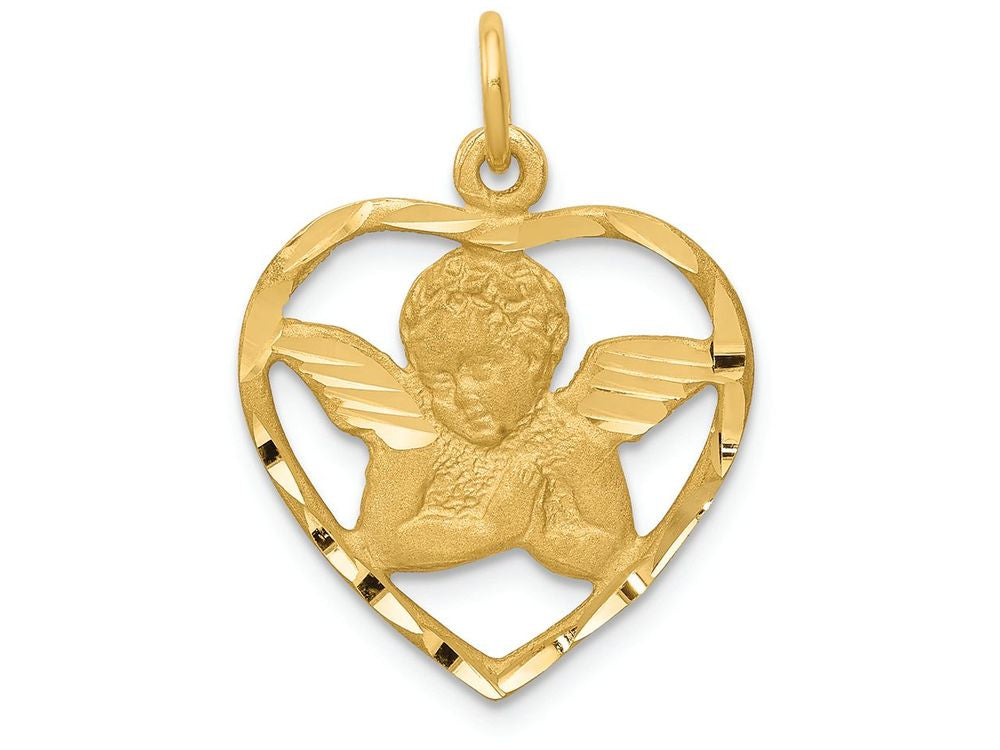FJC Finejewelers 14k Yellow Gold Angel In Heart Charm