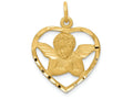 FJC Finejewelers 14k Yellow Gold Angel In Heart Charm
