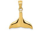 FJC Finejewelers 14k Yellow Gold Solid Polished Open-backed Whale Tail Charm