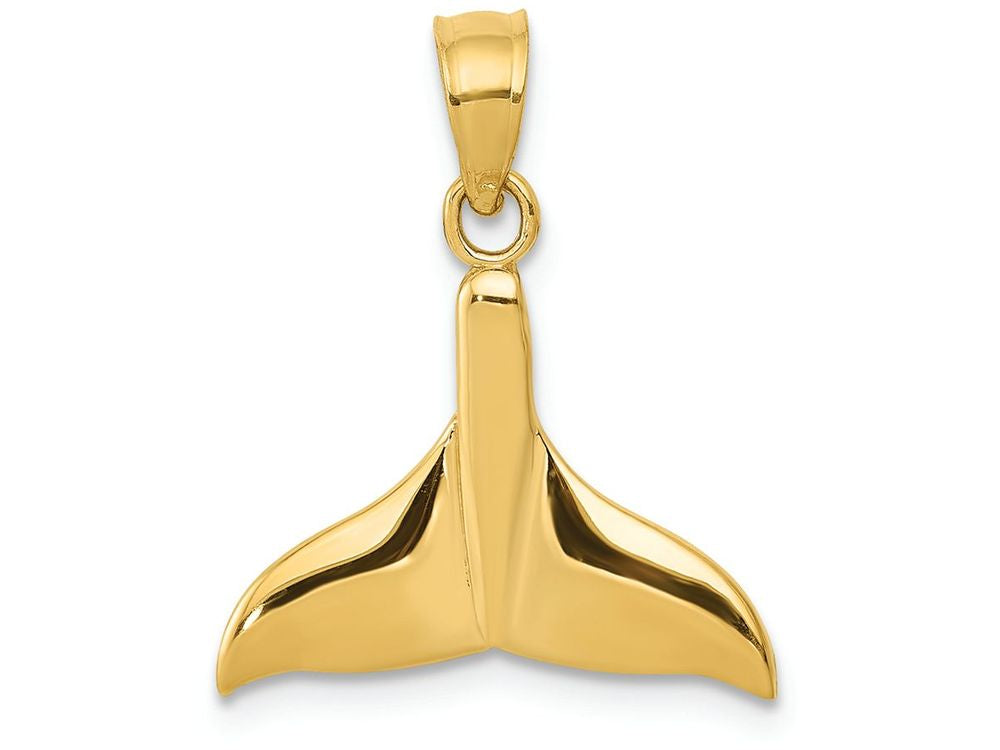 FJC Finejewelers 14k Yellow Gold Solid Polished Open-backed Whale Tail Charm
