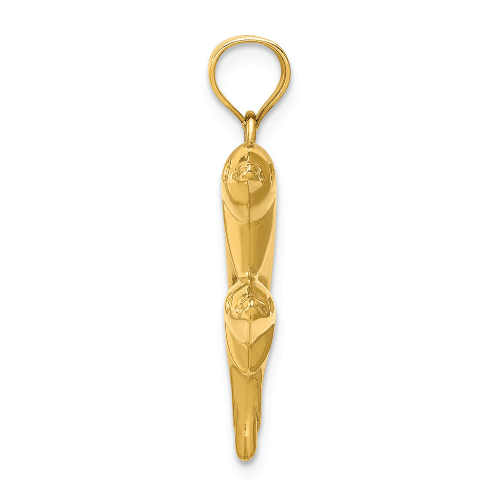 FJC Finejewelers 14k Yellow Gold Dolphin Pair Charm