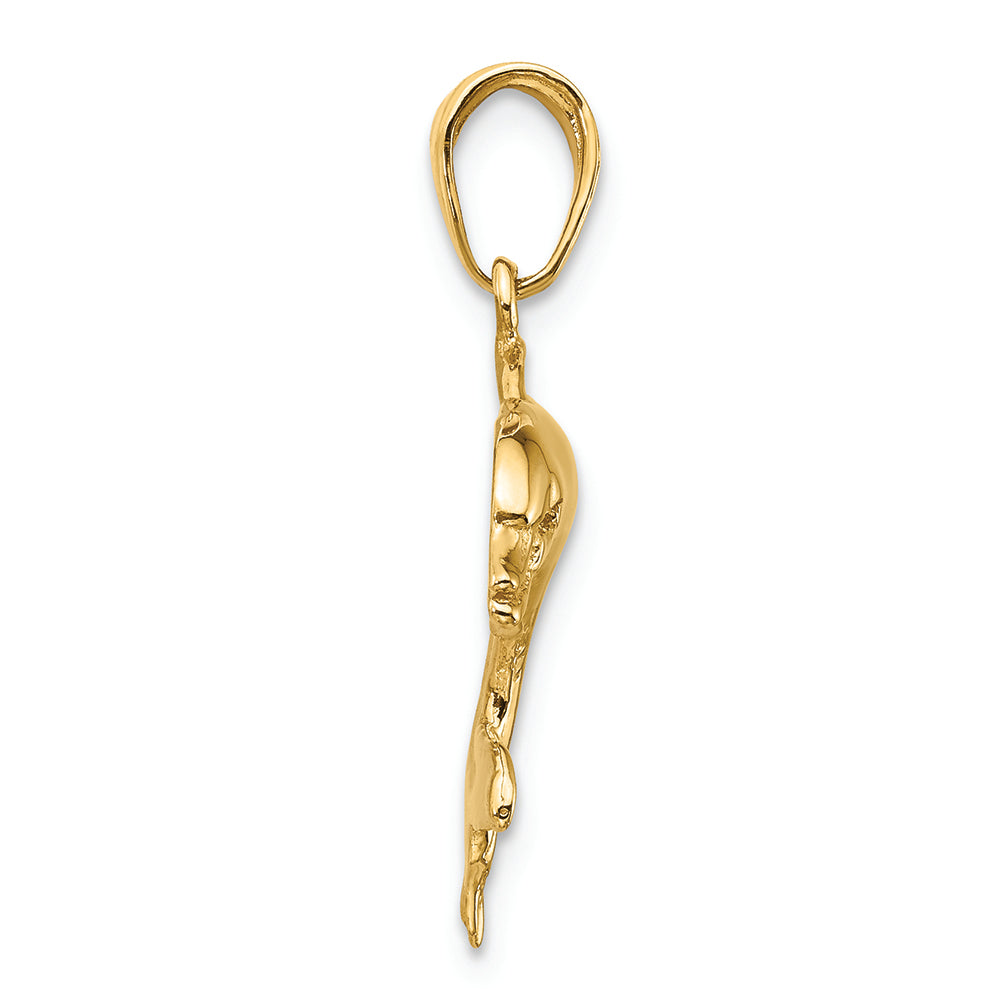 FJC Finejewelers 14k Yellow Gold Dolphin Swimming Charm