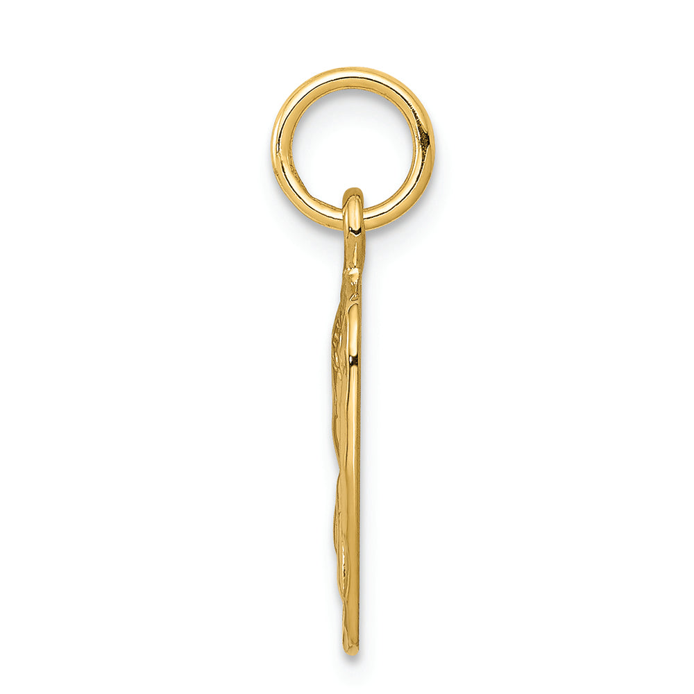 FJC Finejewelers 14k Yellow Gold Satin Bright Cut Angel Charm