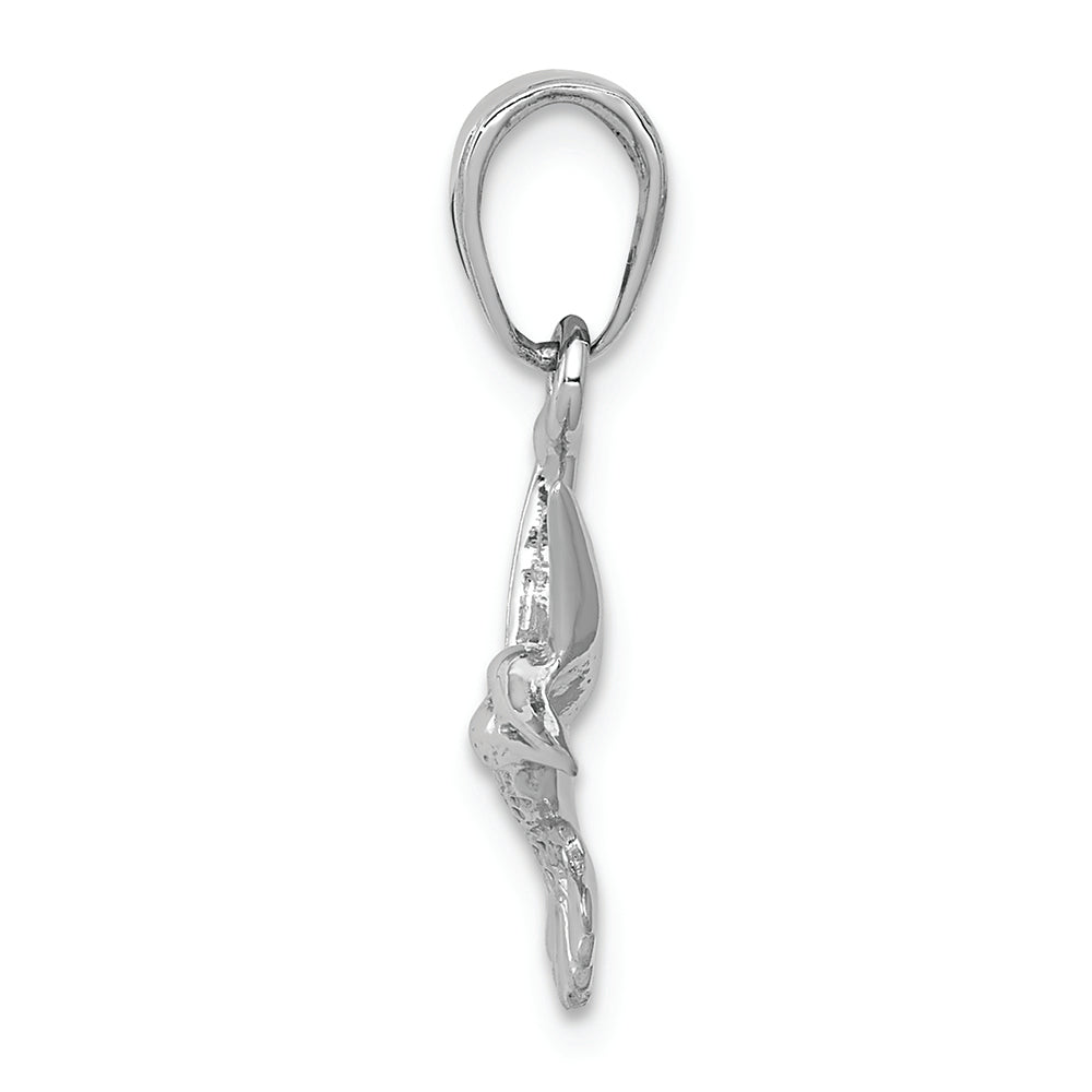 FJC Finejewelers 14k White Gold White Hummingbird Charm Textured